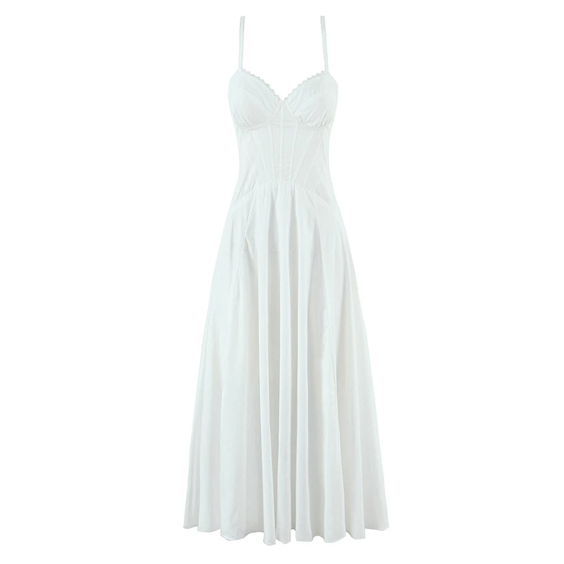 สปาเก็ตตี้เซ็กซี่สายรัดดอกไม้พิมพ์รัดตัวสไตล์ผู้หญิง A-Line ฤดูร้อน Holiday Party Dresses Lace Up Robe