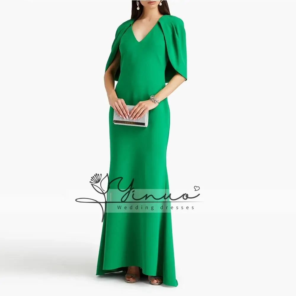 Customized Women's Evening Gown A Line Floor Length Formal Wedding Party Dress V Neck Saudi Dress Sleeveless Prom Dress