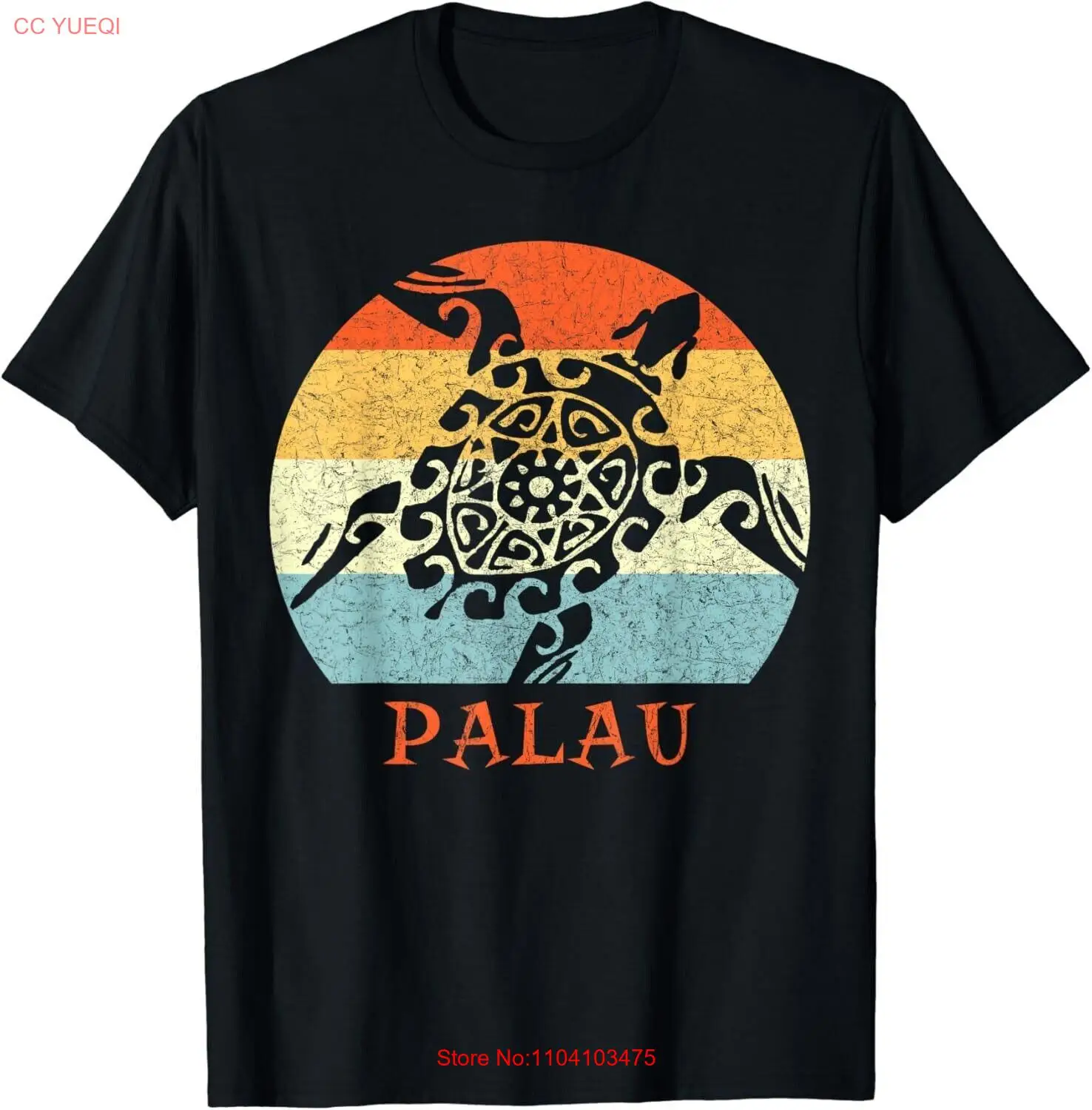 Palau Vintage Retro Tribal Turtle Vacation Gift Unisex T-Shirt