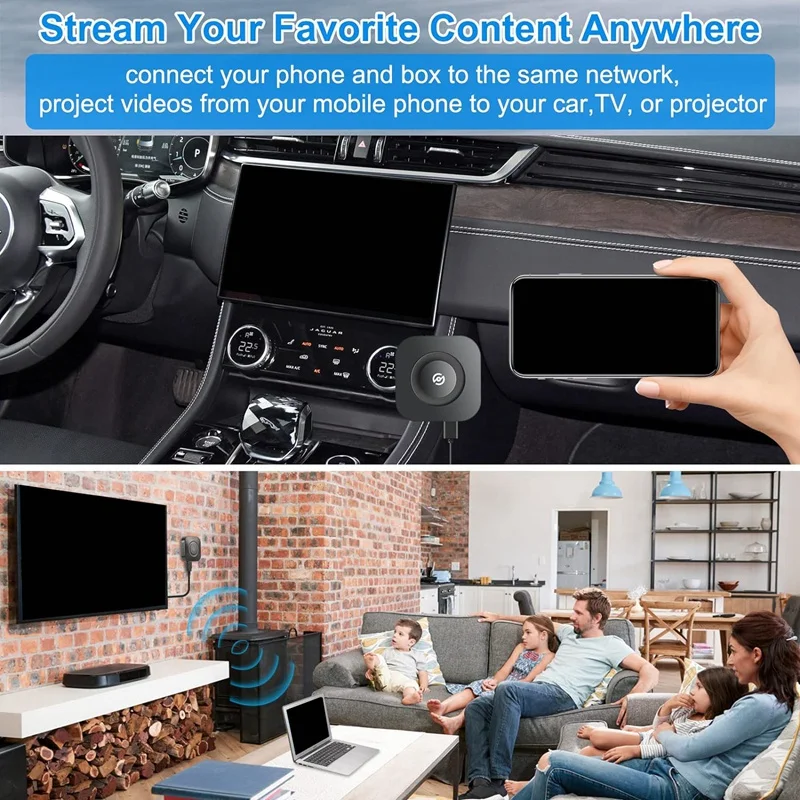 3 In 1 Wireless Carplay Adapter,Wireless For Android Auto With Netflix/Youtube Wireless Car Dongle For Carplay Cars Durable