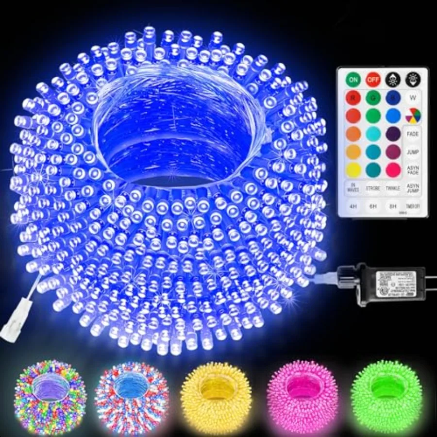 

200 LED Color Changing Christmas Lights Connectable 18 Colors String Lights Halloween Decorations Waterproof Green Blue Purple