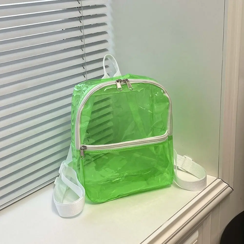 Clear PVC Transparent Backpack Multifunctional Pockets Adjustable Straps PVC School Bag Water-Resistant Waterproof