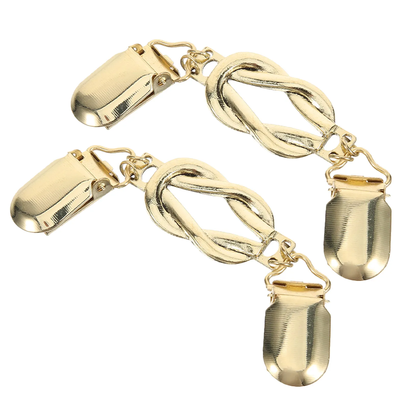 2Pcs Metal Alloy Vintage Brooch Clips for Women Sweater Shawl Clasps Cardigan Collar Holders Chic Dress Shirt Elegant Apparel