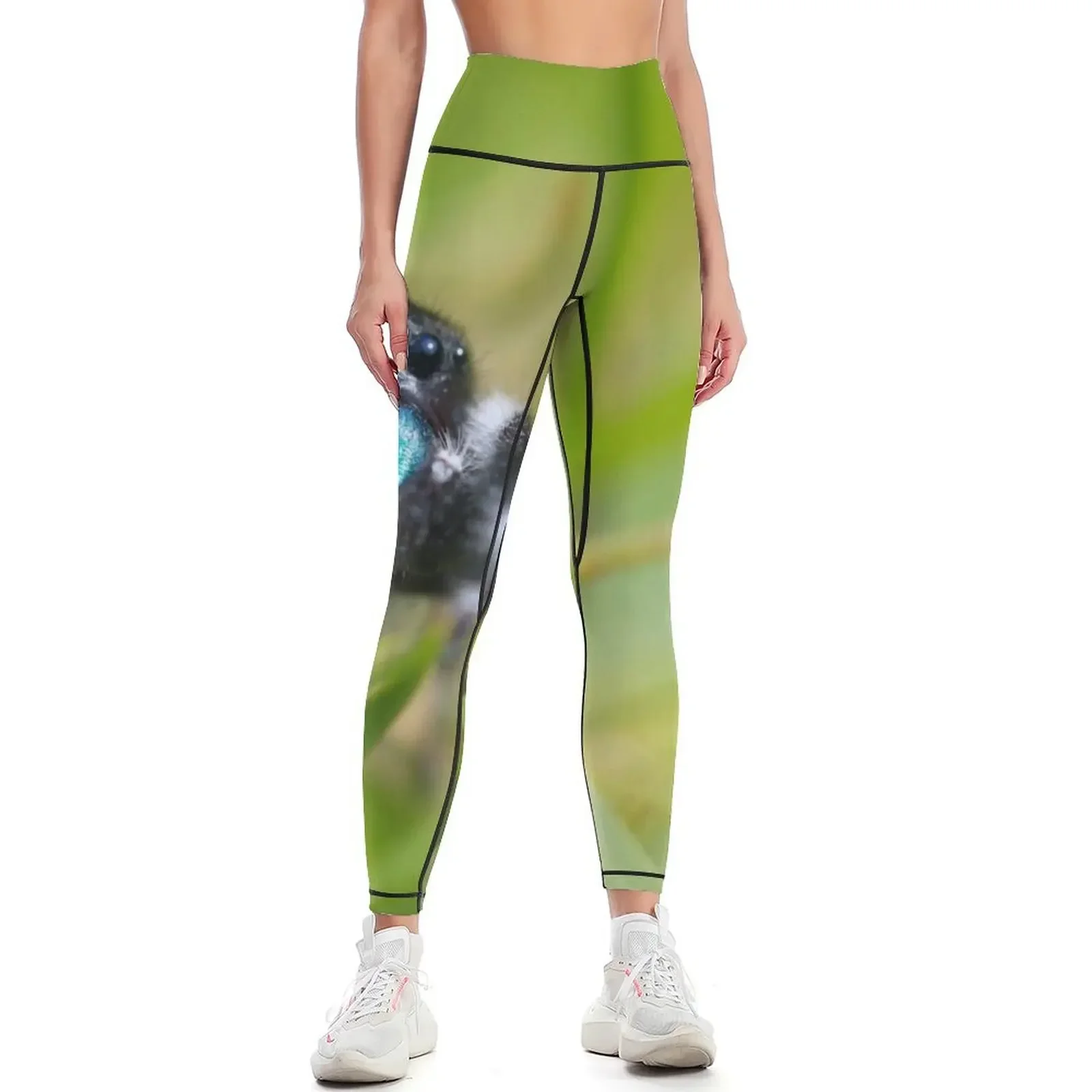 

Shy Little Jumping Spider Leggings sporty woman push up flared sports for push up for physical Womens Leggings