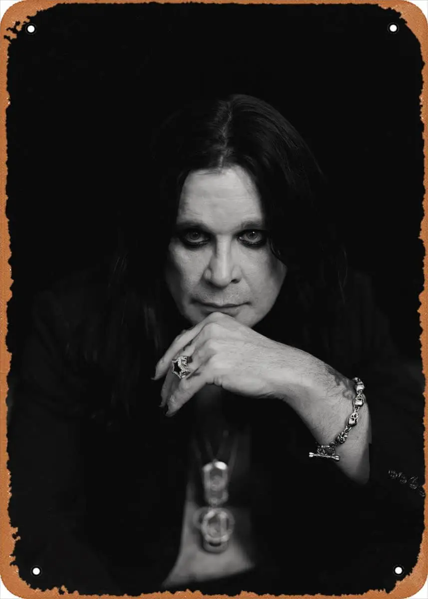 Photos Ozzy Portrait Metal Tin Sign Poster Vintage Art Wall Decor 12 x 8 inch