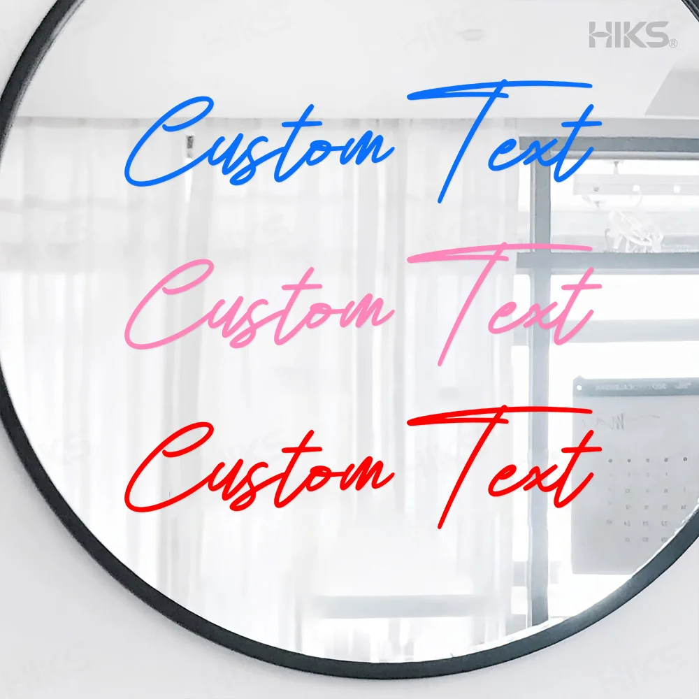 1PC Mirror Stickers Custom Quote Text Vinyl Decal Bedroom Vanity Mirror Decoration Removable Anti-fade Self Adhesive Sticker