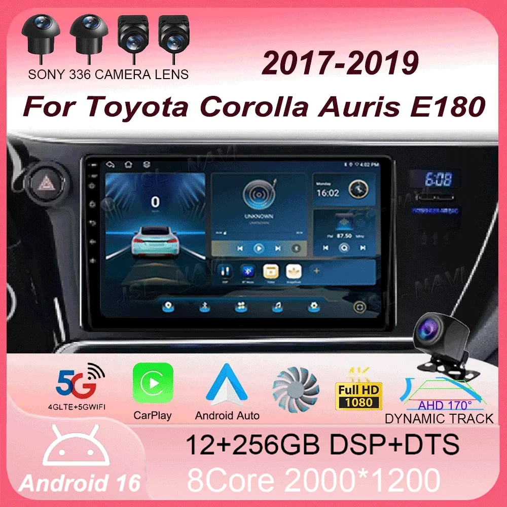 

Android 16 Carplay Car Radio For Toyota Corolla Auris E180 2017 2018 2019 Multimedia Video Player Navigation GPS Stereo 2din DVD