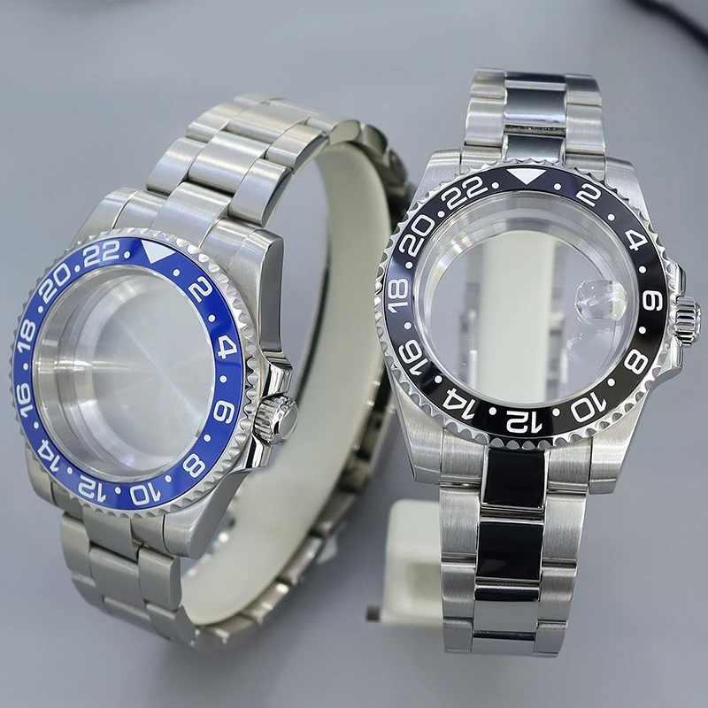 

40MM NH35 Watch Accessories MOD Case Sapphire Glass Fit Seiko NH35 NH36 4R36 8215 8205 2824 Movement Watch Case For GMT MASTER