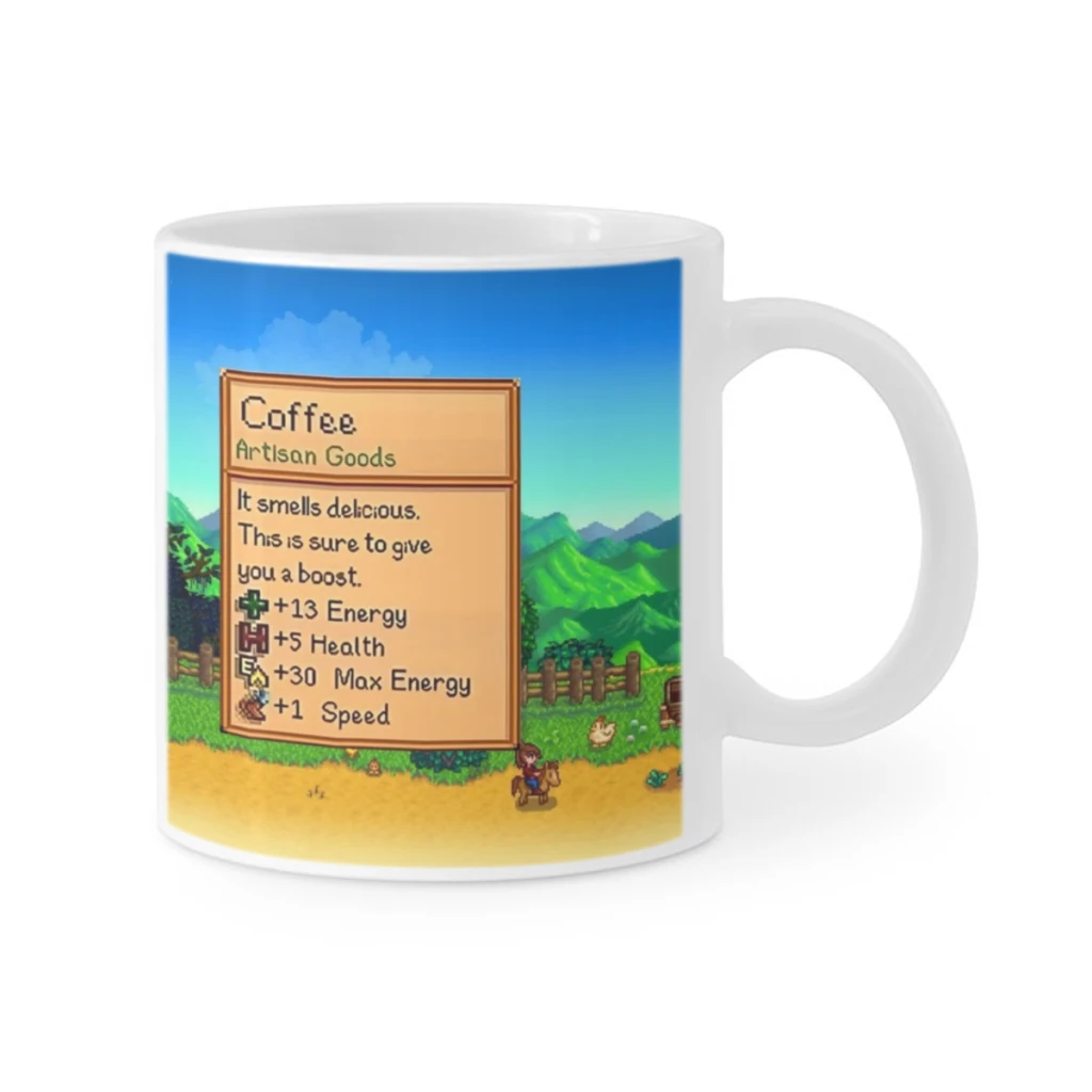 1pc 11oz Coffee Stardew Valley Mug Coffee Mug Tea Cup Coffee Cup Funny Birthday Gifts for Women and Men Ceramic Mug  Cup