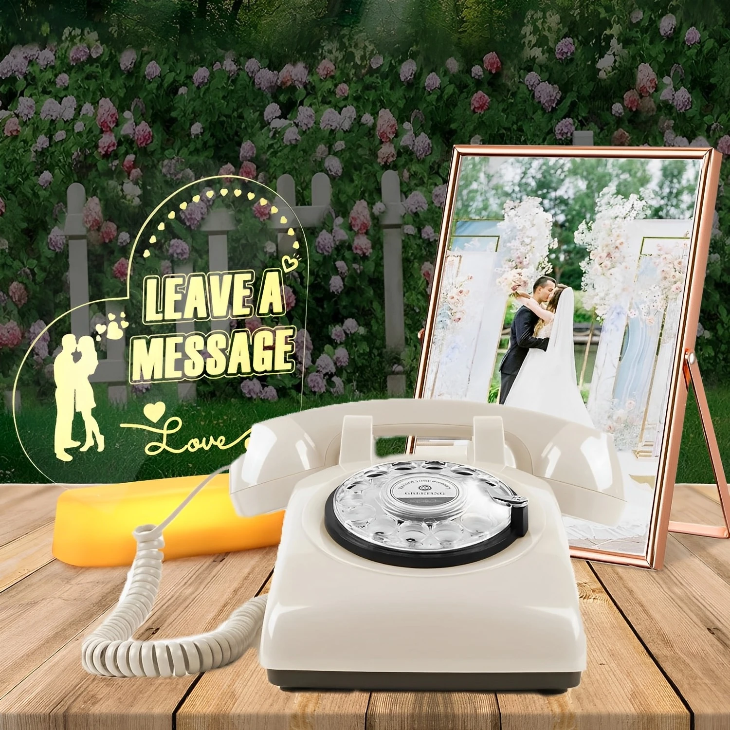 Classic Retro Audio Guest Book Telephone Wedding Guestbook Antique Telephones with Recording Function for Wedding Parties Events