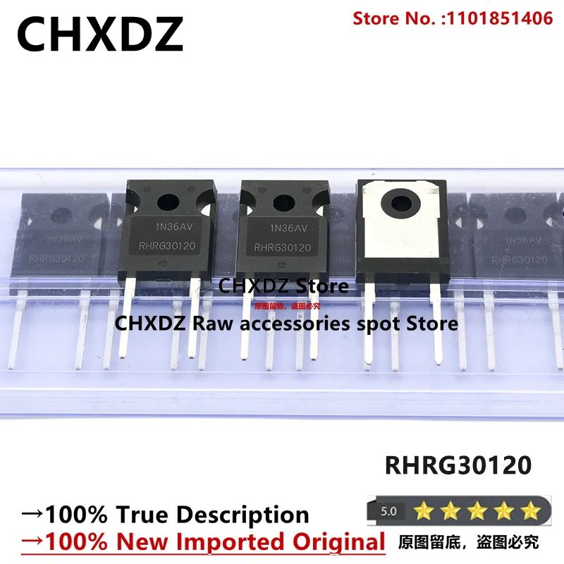 CHXDZ (New Date+)10pcs/LOT 100% New Imported Original RHRG30120 30120 TO-247 Diode Fast Recovery Tube 30A1200V