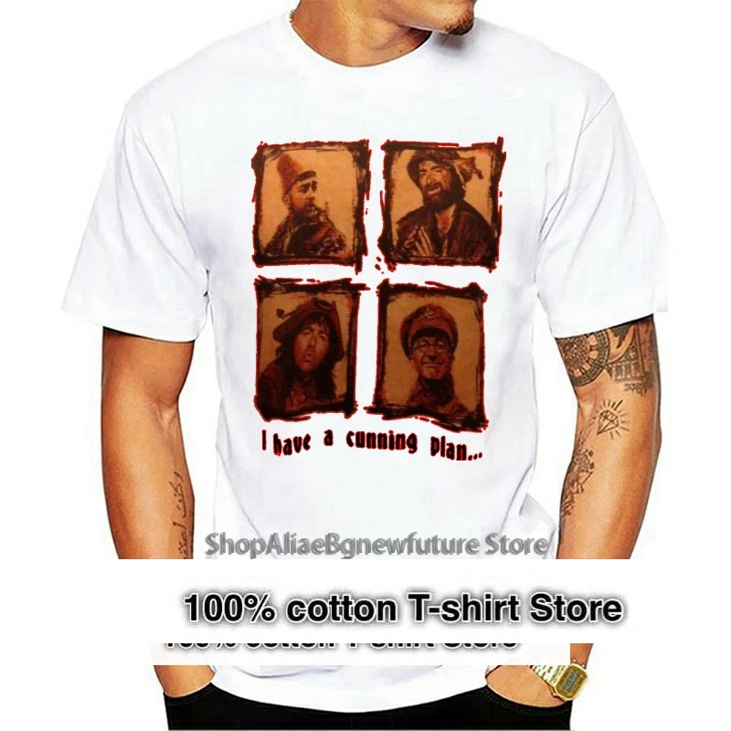 

Blackadder / Baldrick T-Shirt (Tony Robinson / Cunning Plan) - Natural Shirt Print Mens Short Sleeve Hot Tops Tshirt Homme