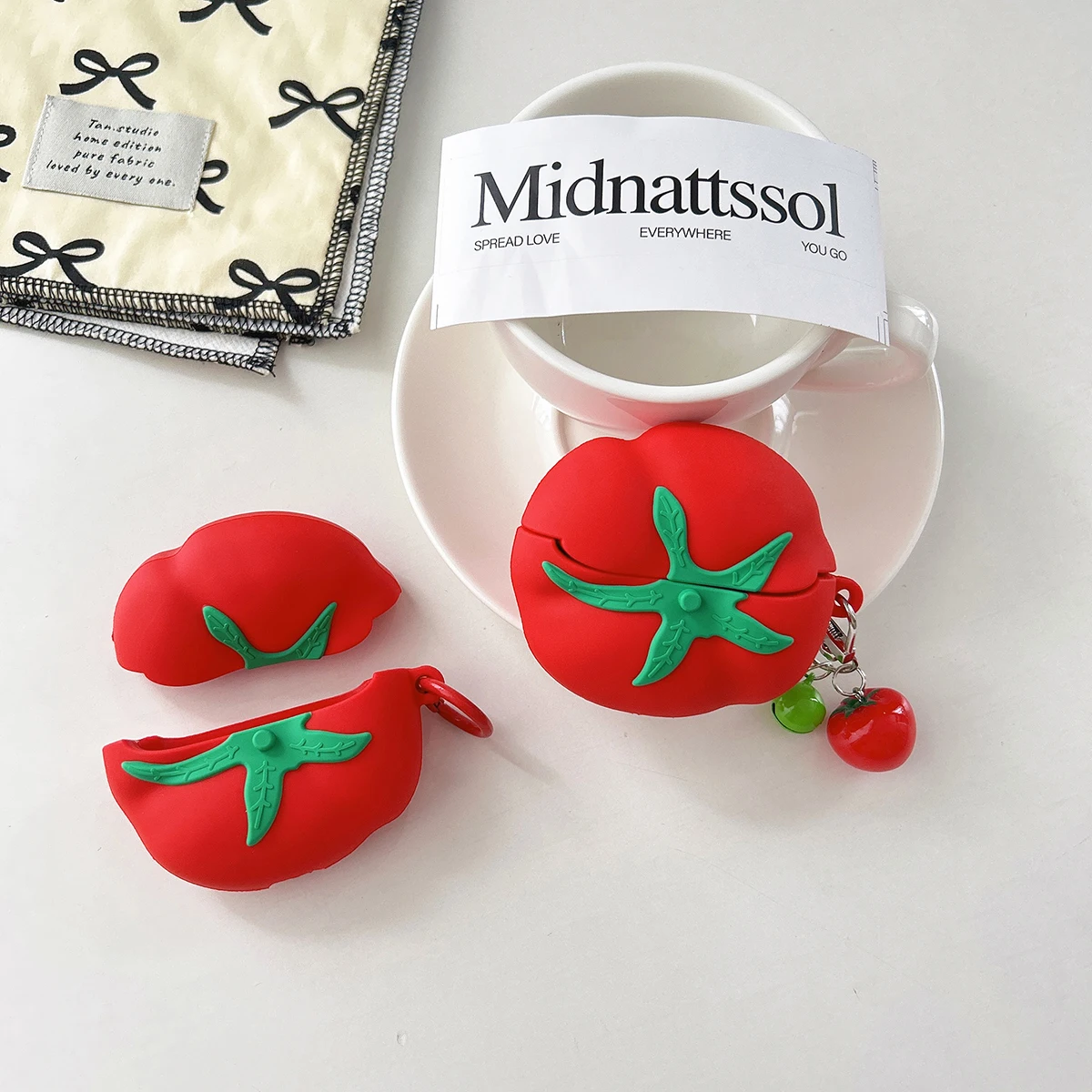 Red tomato silicone earphone case for Samsung Buds 3 3pro, excellent hand feel, stereo earphone shell