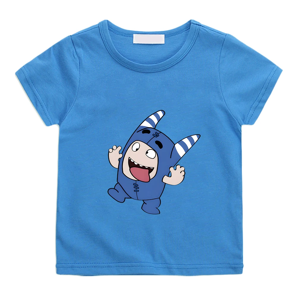 Oddbods Blue POGO Cartoon T-shirt 100% Cotton Casual Summer Children Tee-shirt High Quality Comfortable Tees Boys Girls Tshirts