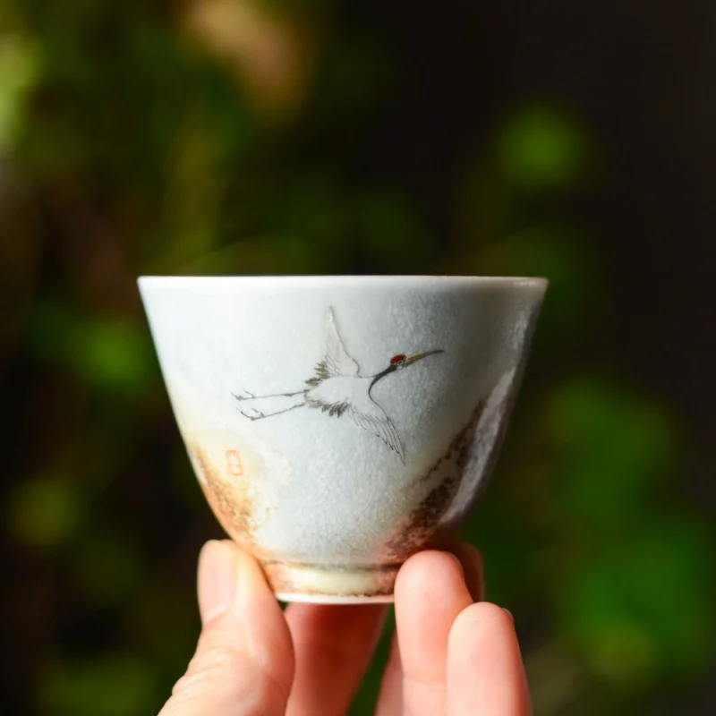 

Sunny Antique Firewood Kiln Change Tea Cup Hand Painted Overglazed Color Figure Ceramic Cup Tea Set Handmade Chinese Kung Fu Tea