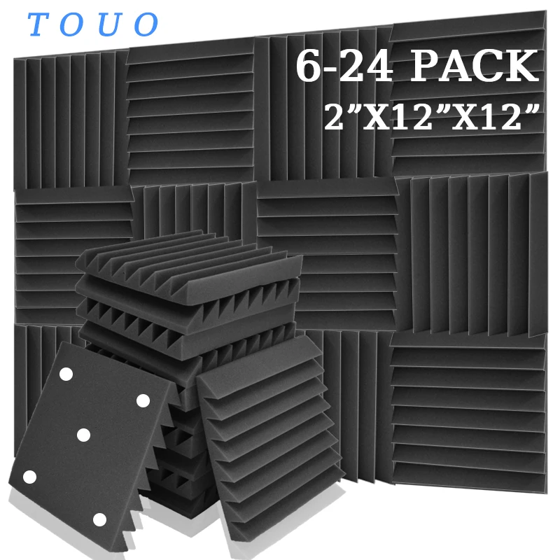 TOUO Studio Acoustic Foam 6-24 Pack High Density Accessories For The Home Decoration Foam Decorative Wall Panels