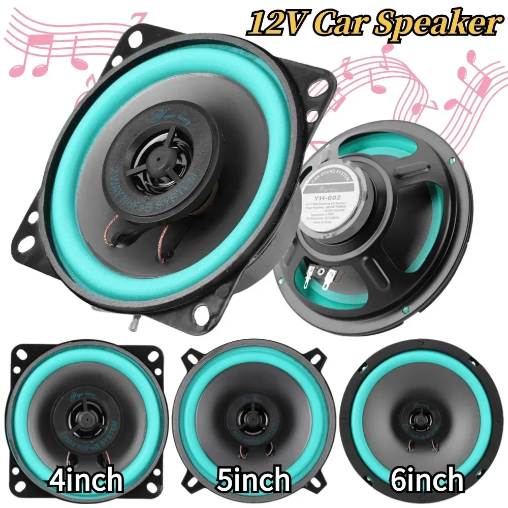 4/5/6.5 Inch Car Speakers Coaxial Subwoofer 100W/160W, Universal Automotive Audio Full Range Frequency Stereo Speaker