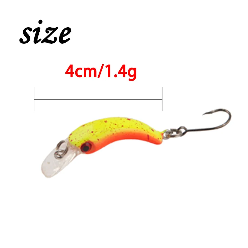 1 PCS Wobbler Fishing Lure Mini Crankbait RICE Trout 40mm 1.4g 8 Colors Freshwater Minnow Crank Artificial Hard Bait Pike Tackle