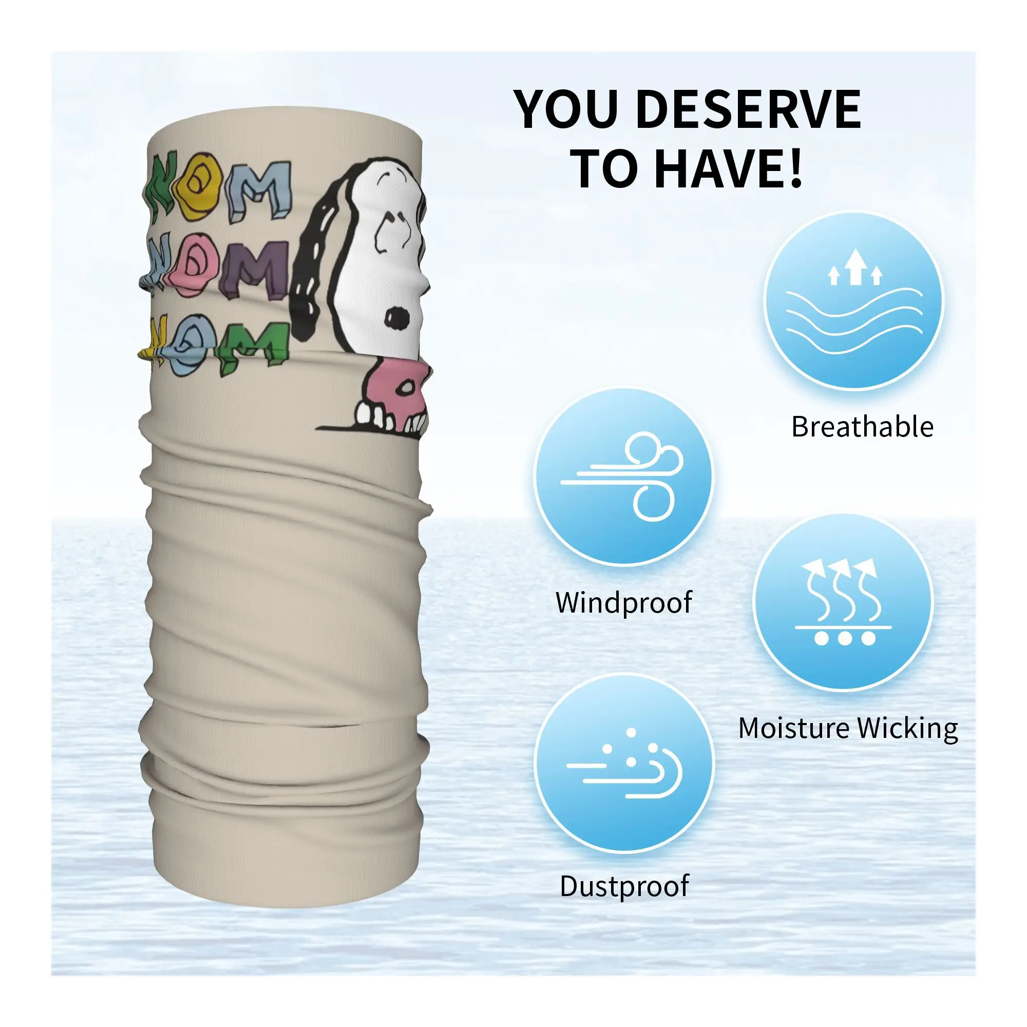 Ghetta per il collo retrò personalizzata S-Snoopys Uomo Donna Protezione UV Sciarpa Bandana invernale con arachidi per l'escursionismo