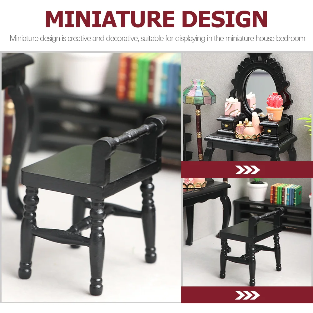 DIY Miniature House Kit Vintage Dresser Stool Toys Furniture Houses Vanity Table