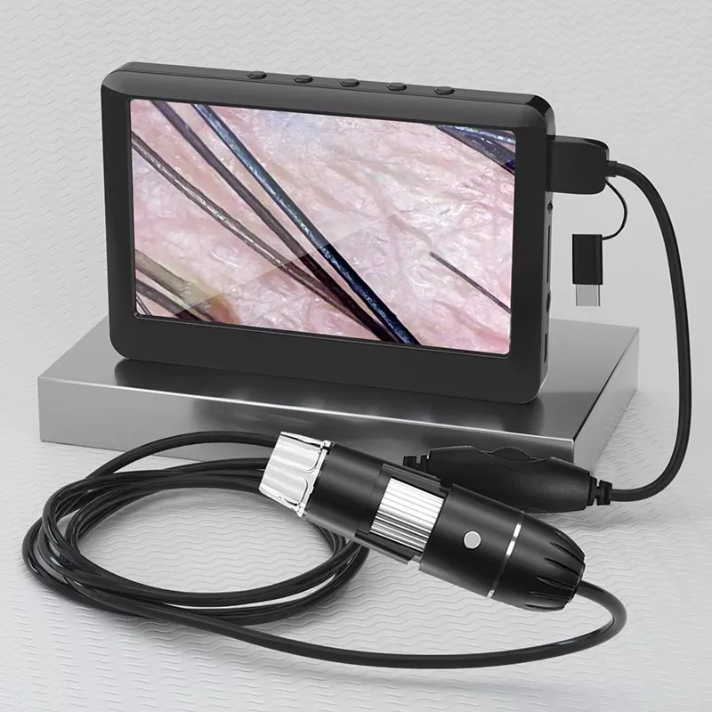 

HD 720 Microscope Camera WIth 4.3 Inch Screen Skin and Hair Microscope for Mobile Repair