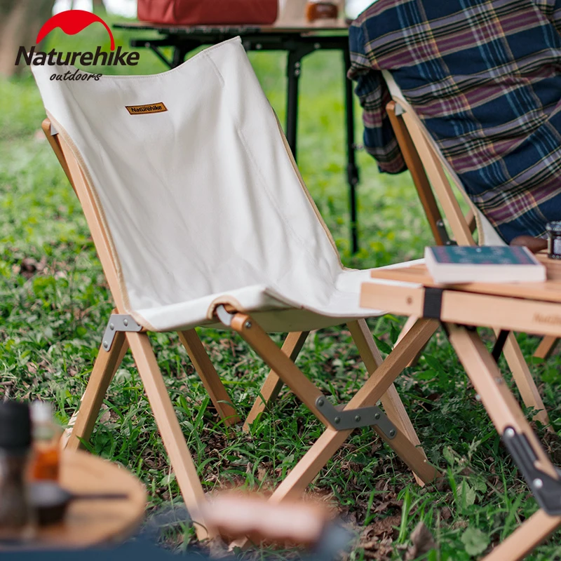 

Naturehike Camping Folding Chair Portable Solid Wood Beech Wood Picnic Sketch Wooden Chair Outdoor Travel BBQ Fishing Chair