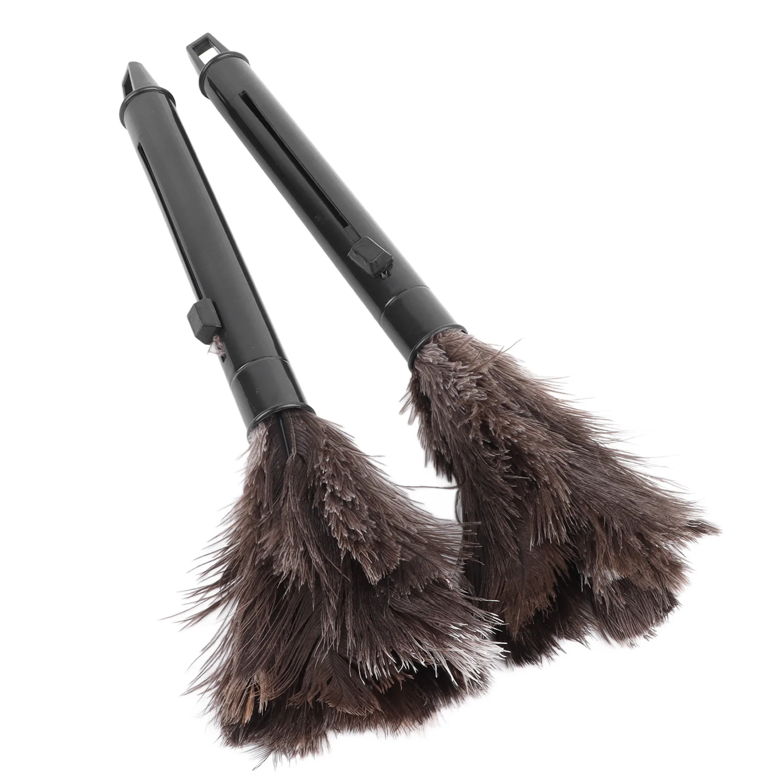 2Pcs Retractable Feather Duster Ostrich Feathers Duster with Long Handle for Home Cleaning Retractable Dust Brush