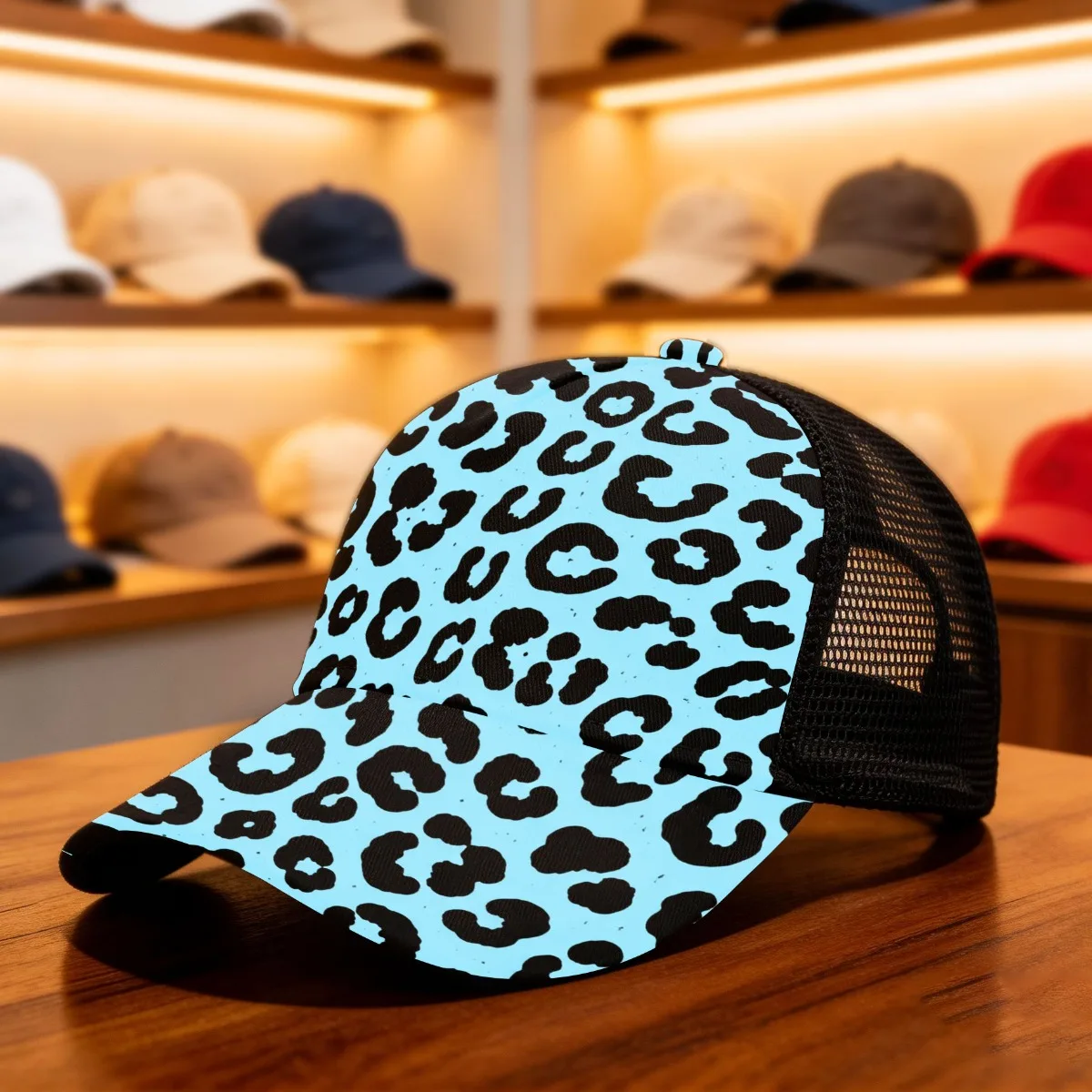 1pc Y2K Leopard Print Pattern All Over Print Duckbill Hat Mesh Cap All Season Hat Snap Fastening Ideal for Weekend Getaways