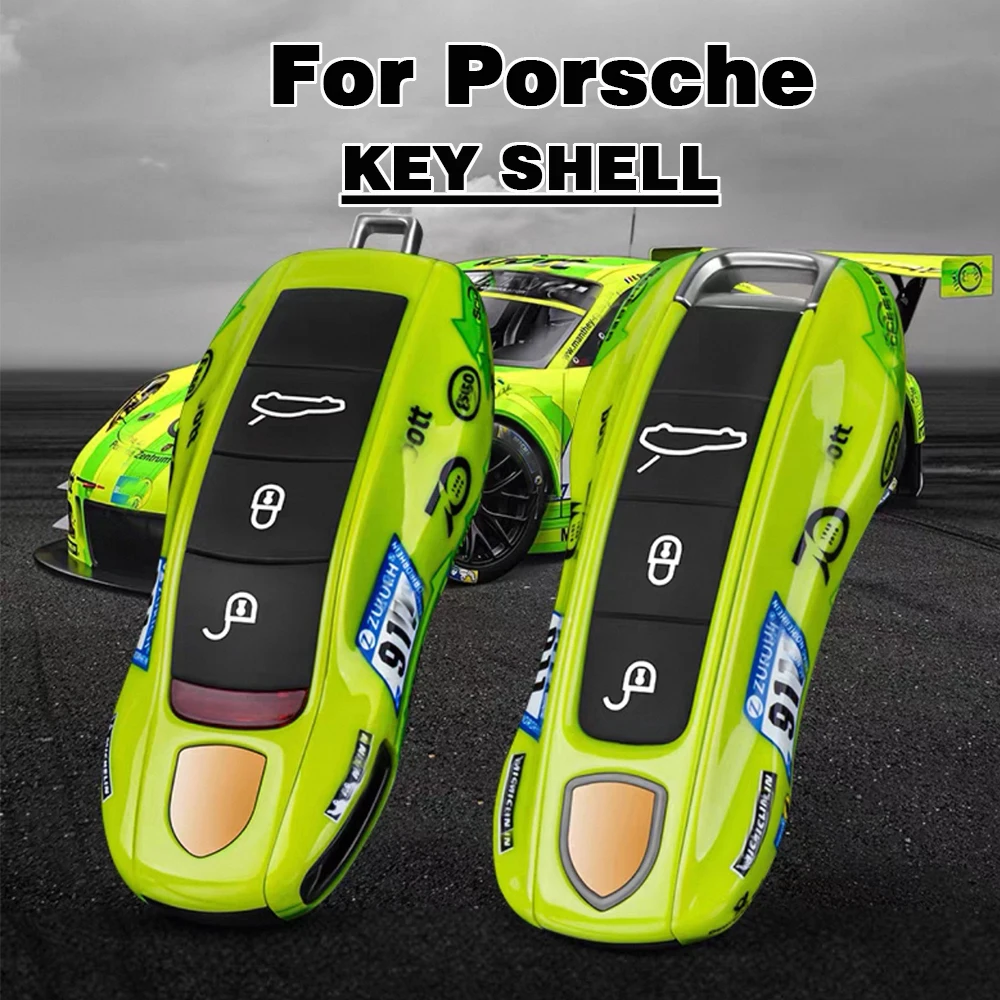 

Personalized Key Case Protective Shell Remote Fob Cover For Porsche Panamera Cayenne Macan 718 Cayman Boxster 911 Taycan Car