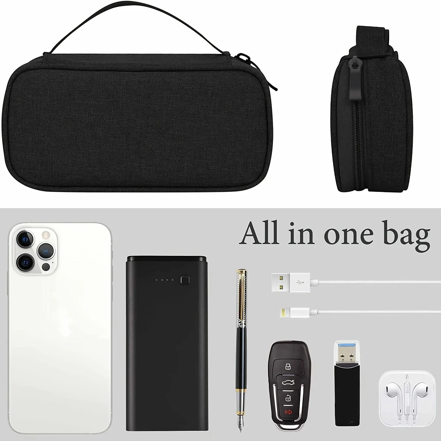 Electronics Travel Organizer Portable USB Flash Drives Accessories Case Dustproof Cord & Phone Storage Bag