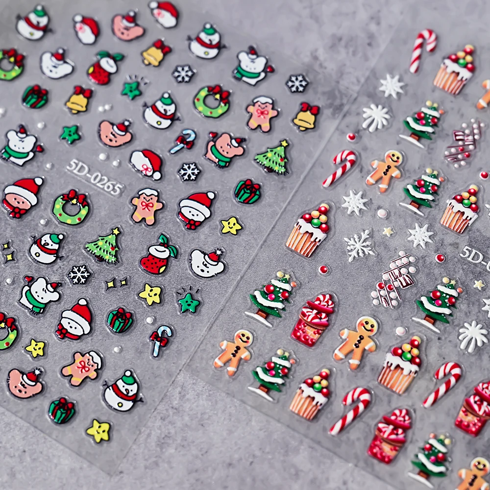 1 ورقة 5D عيد ميلاد سعيد البطر - مراجعة Nail Art Xmas 2025 وسعره