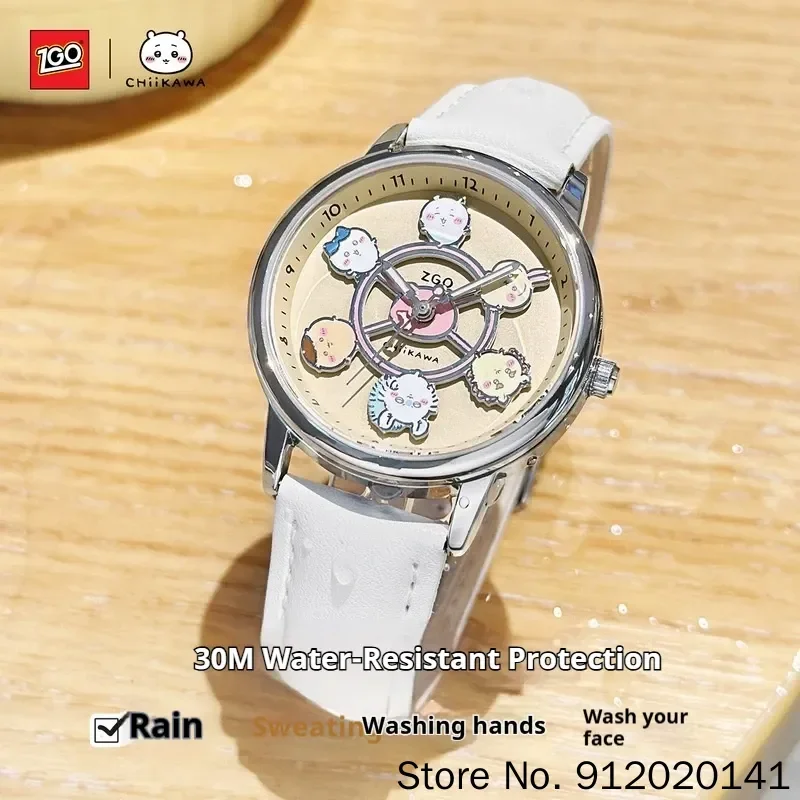 ZGO Chiikawa Quartz Watch Rotating Watch Decorative Gifts For Women Kawaii Hachiware Usagi Watch Anime Peripheral Holiday Gifts view 3