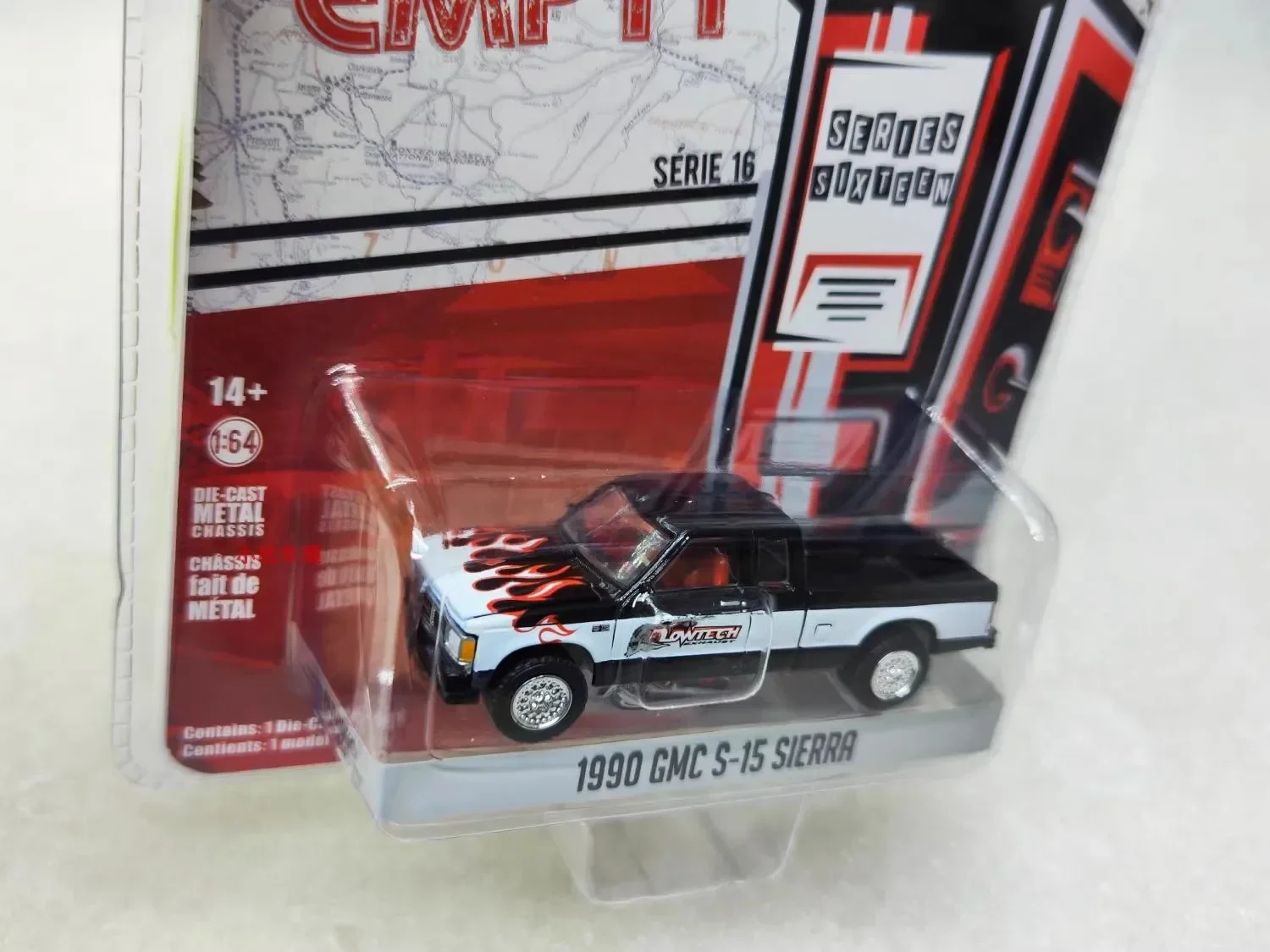 1:64 1990 GMC S-15 Sierra - Flowtech Exhaust Diecast Metal Alloy Model Car Toys For Gift Collection