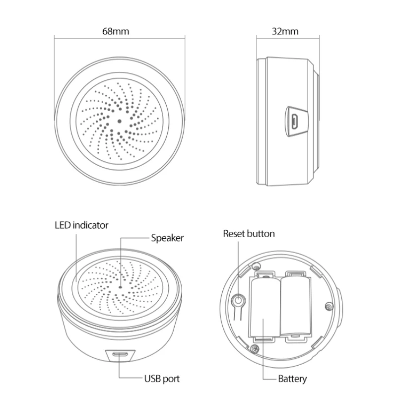 Tuya ZigBee 3.0 Smart Sound And Light Siren Sensor 90dB Smart Life Siren Home Security System Tuya Gateway Hub Used With Alexa