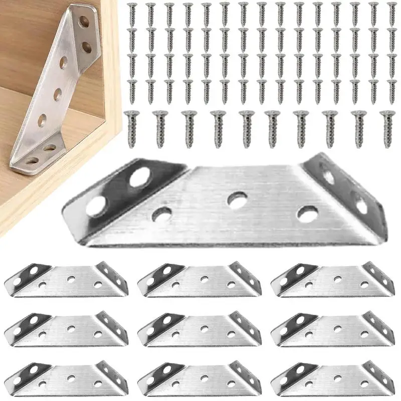 

Corner Brace Stainless Steel Furniture Connector Angle Brace Shelves Brackets Furniture Fastener Joint Corner Connectors For