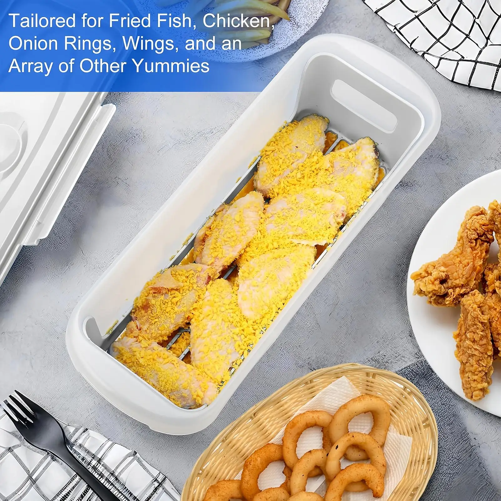 

Fish Batter Shaker 2 Piece Multifunctional Kitchen Gadgets Breading Shaker Container For Chicken Wings Onion Rings Vegetables