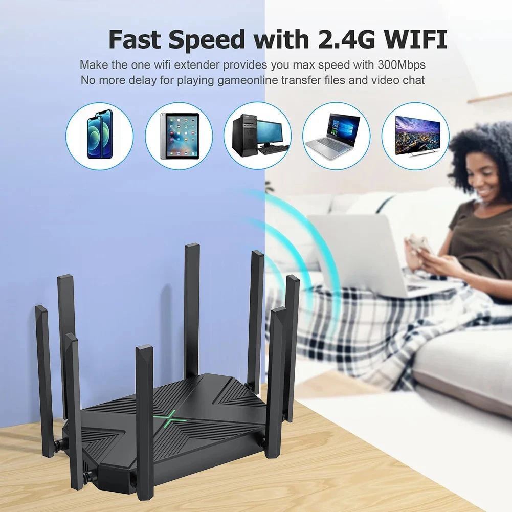 Imagem -04 - Roteador Wifi sem Fio com Antena Externa Dual Band Signal Booster Hotspot Smoother Repetidor Rj45 Wan Lan 2.4g 5g 1200m