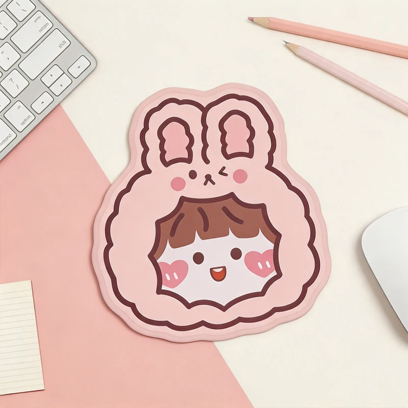 Cute Cartoon Small Mouse Pad Non-slip Rubber Desk Mat, INS Fresh Style Gaming Office Keyboard Pad for Laptop PC