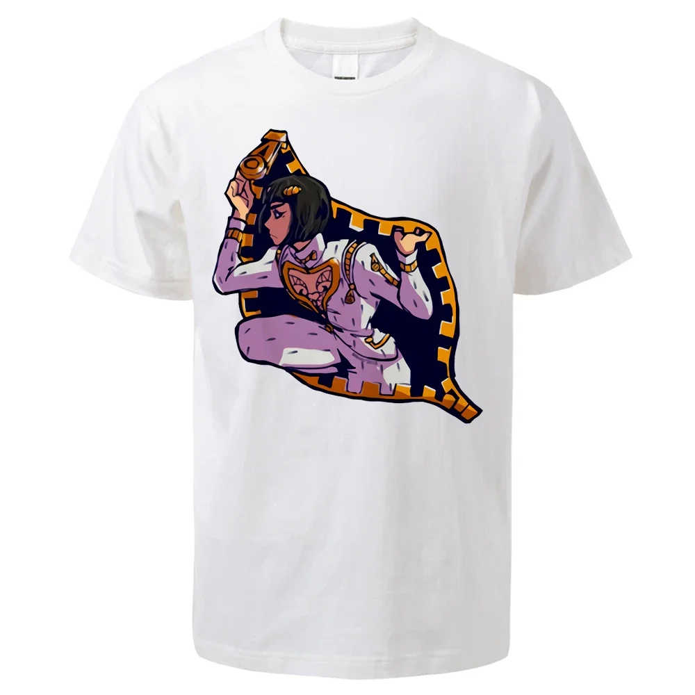 Funny Anime JoJos Bizarre Advnture Bruno Bucciarati 2024 Summer Mens Fashion T Shirts Harajuku Top Man Tee Tops Cool Top Tees