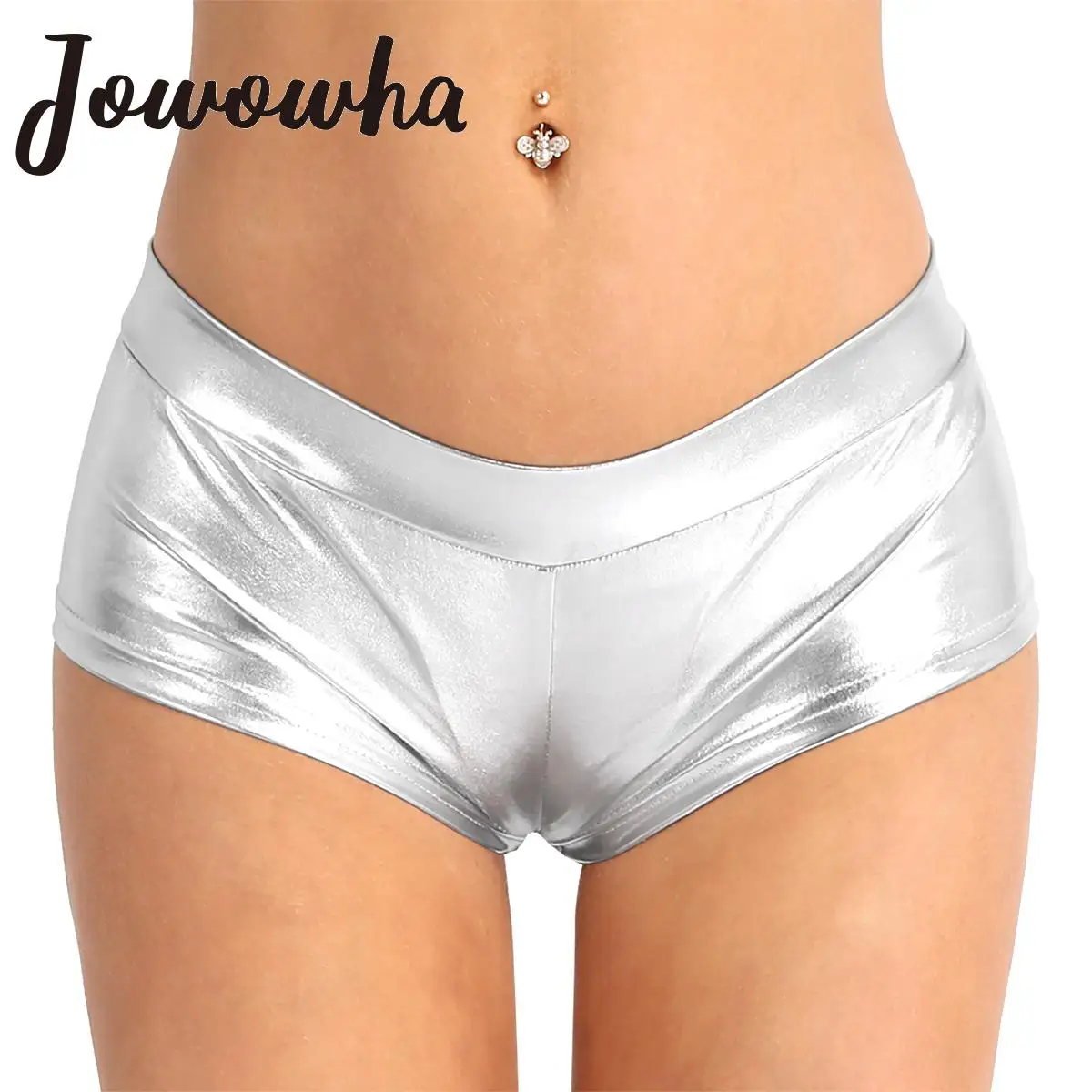 

Womens Fashion Shiny Faux Leather Shorts Metallic Low Waist Hot Shorts Pants Raves Festivals Party Pole Dancing Bottoms Clubwear