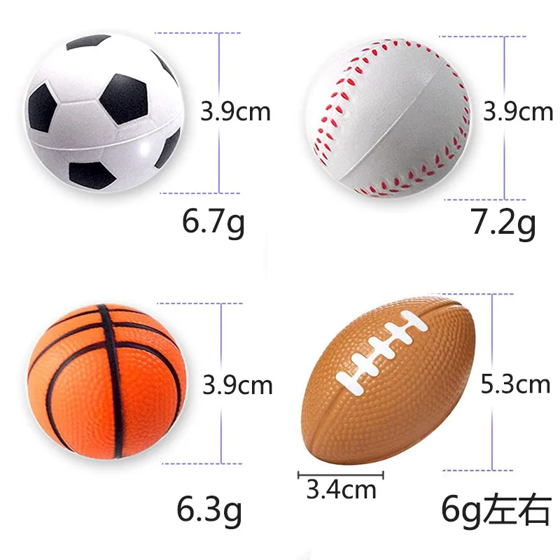 6/12pcs Outdoor Sport 4CM White Kids Color Mini Soccer Kids Toy Sponge PU Jump Ball Pressure Ball Party Game Boy Toy Stress Ball