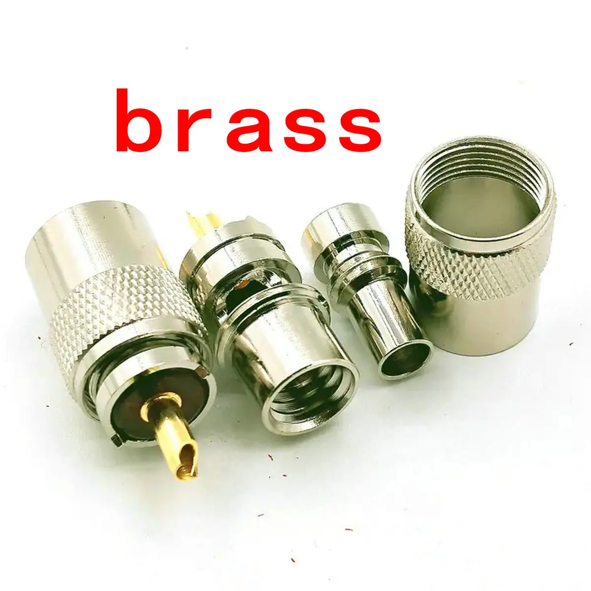 50PCS brass UHF PL-259 Male Solder RF Connector Plug For RG58/RG59 Coaxial Coax Cable