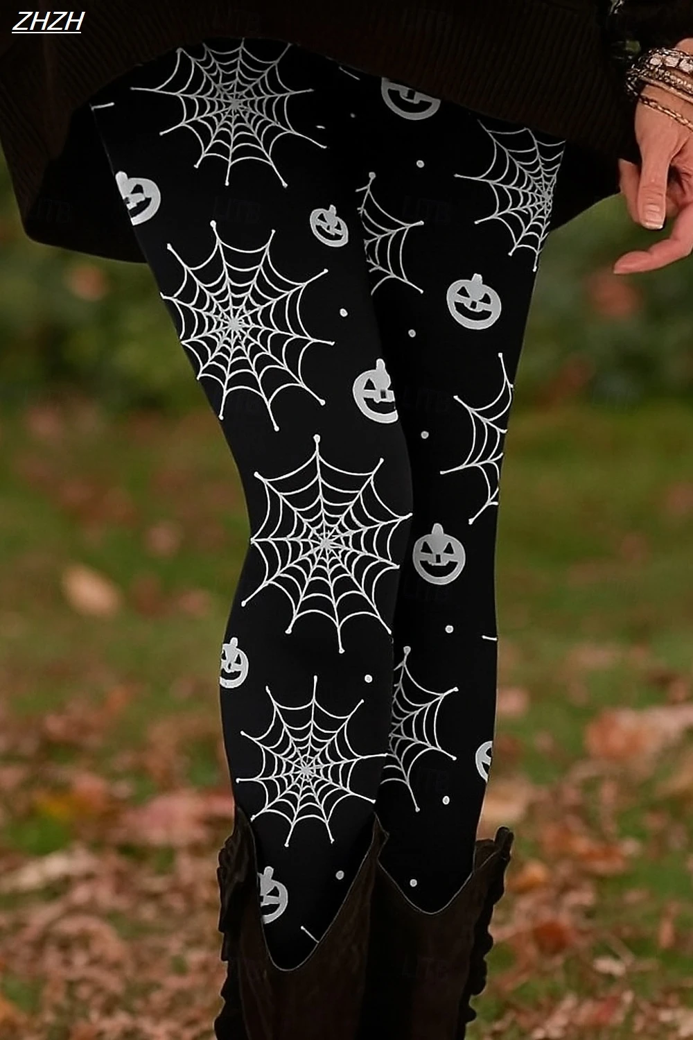 Women's Leggings 2025 Halloween Pumpkin Graphics Pants Trousers Polyester Spandex Stretch Elastic Waist,Control Fall Streetwears