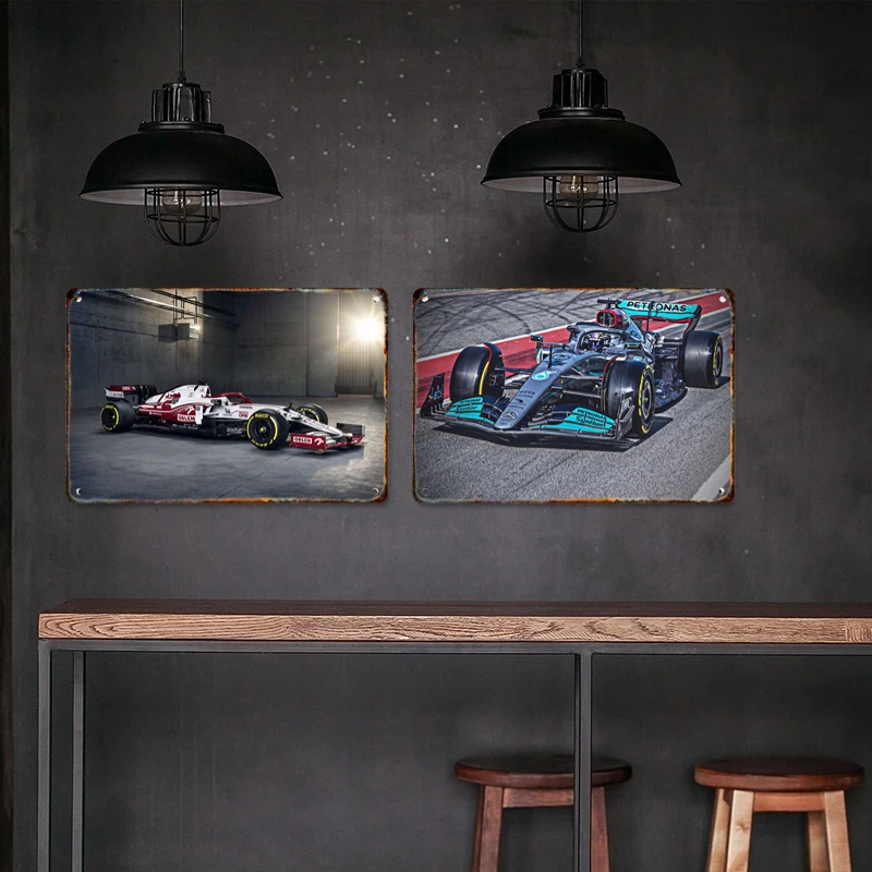 الفورمولا 1 سباق المعادن المشارك علامة الزخرفية القصدير اللوحة شعار اللوحة غرفة المعيشة المنزلي المرآب نادي جدار ديكور فني جدارية هدية