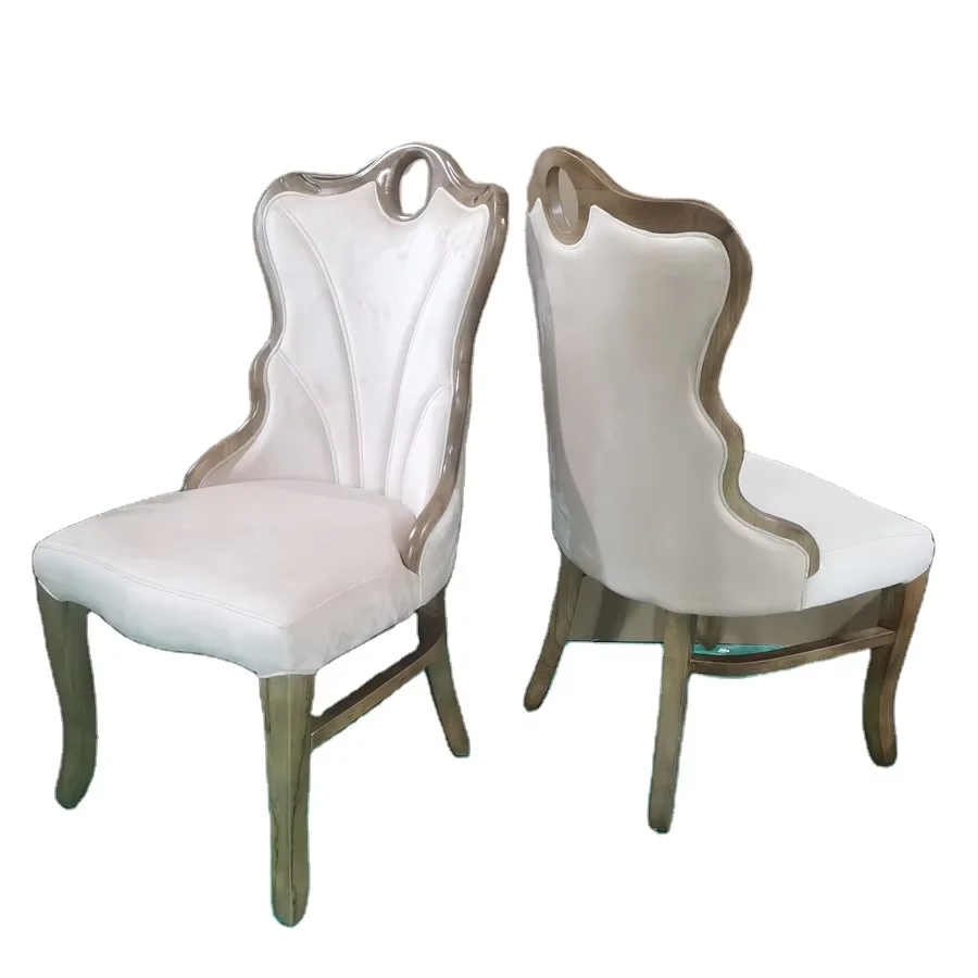 #Solid Wood High-end Velvet Restaurants Cloth Wood Chairs Dining Chair Hotel Furniture