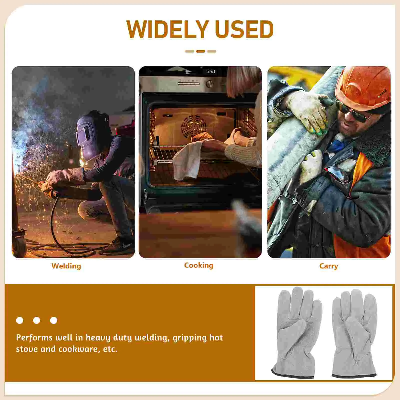 Short Welding Gloves Child Men Pulley Cloth Household Air Fryer Fire Mitten for Wood Burners