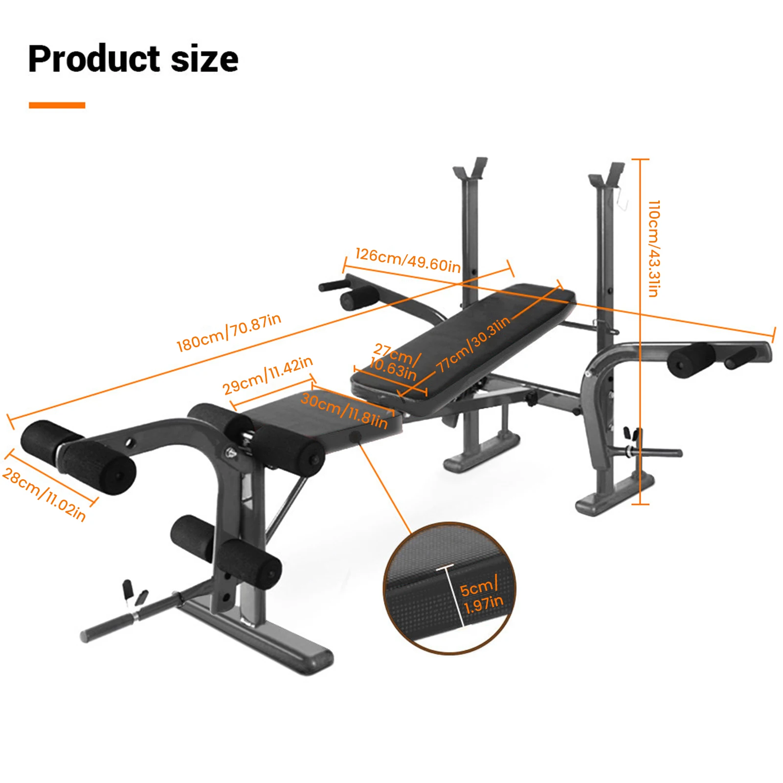 Home Multifunctional Dumbbell Training Fitness Equipment Weight Bench Press Squat Rack Barbell Bench Press