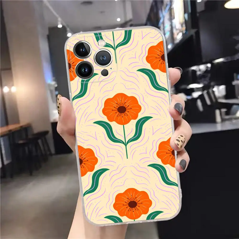Abstract Flower Market Phone Case For iPhone 15 14 11 12 13 Mini Pro XS Max Cover 6 7 8 Plus X XR SE 2020 Funda Shell