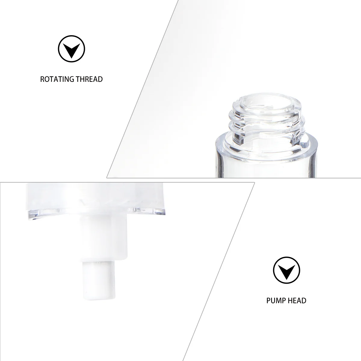 12 قطعة من زجاجات التعبئة والتغليف الفرعية شفافة وخفيفة الوزن ومتينة للسفر وغسول تخزين حاوية ضغط مفرغة للعناية بالبشرة #5