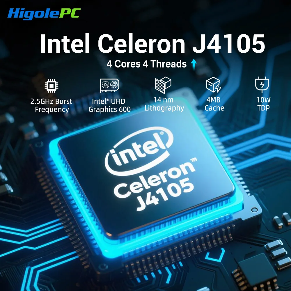 Higole PC Stick Mini PC senza ventola Intel J4105 Windows 11 WiFi5 4/8GB 64/128/256GB Laptop PC desktop 4K TV Stick PC Mini computer